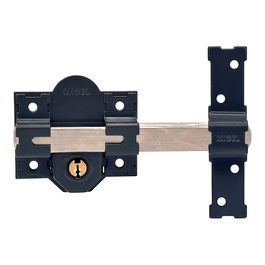 Micel Crr13 Cerrojo de Sobreponer Gris, Placa 86 mm con Cilindro Redondo de 50 mm Reversible, con 3 Llaves de Serreta, para Todo Tipo de Puertas, de Acero Pintado