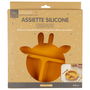 Tom et Zoe Plato Silicona Jirafa Amarilla con 3 Compartimentos para Bebé Ø 20 cm