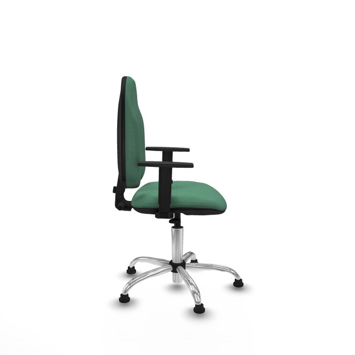 PIQUERAS Y CRESPO Silla de oficina Algarra, Tela Verde esmeralda, Base cromada, Brazos 1D PIQUERAS Y CRESPO Silla de oficina Algarra, Tela Verde esmeralda, Base cromada, Brazos 1D