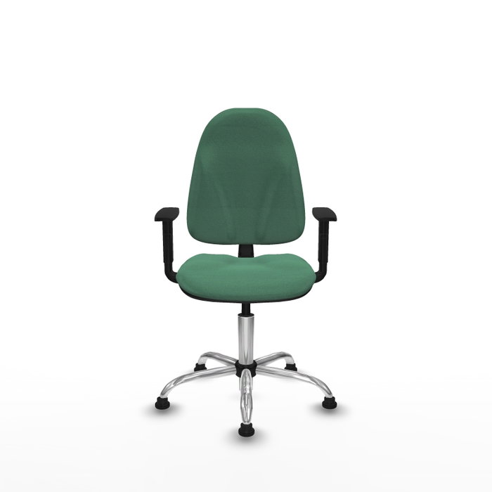 PIQUERAS Y CRESPO Silla de oficina Algarra, Tela Verde esmeralda, Base cromada, Brazos 1D PIQUERAS Y CRESPO Silla de oficina Algarra, Tela Verde esmeralda, Base cromada, Brazos 1D