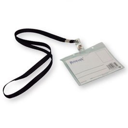 Bismark Portadistintivos de PVC con cordón negro 10,9x9,2cm