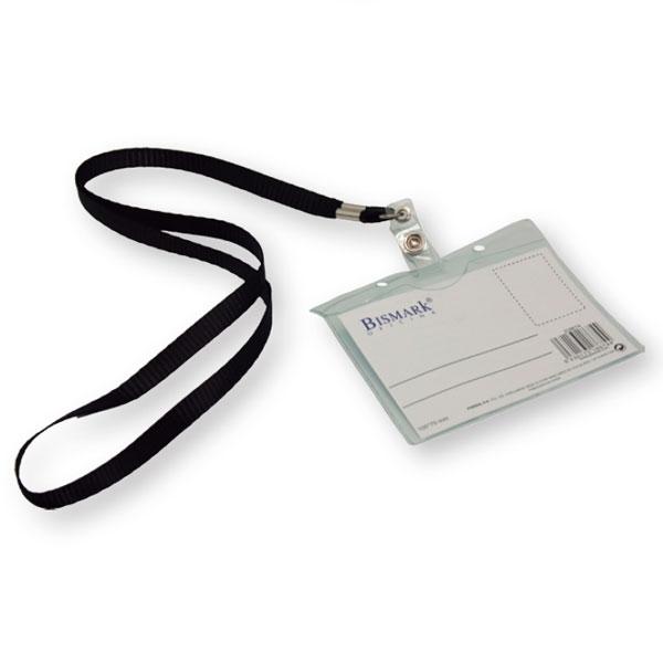 Bismark Portadistintivos de PVC con cordón negro 10,9x9,2cm Bismark Portadistintivos de PVC con cordón negro 10,9x9,2cm