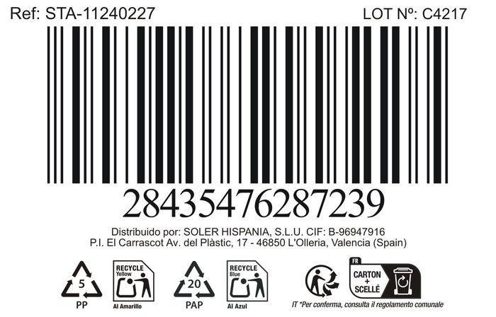 Inde Plato de Postre Negro Ø20 cm Arosa S. Clara - Juego de 24 Piezas - Plato Postre (12 Unidades)