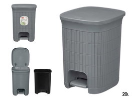 Stefanplast Papelera Domus Gr 20L Gris Azulado con Apertura de Pedal y Cubo Extraíble, 27 x 38 x 31 cm (Set de 6)