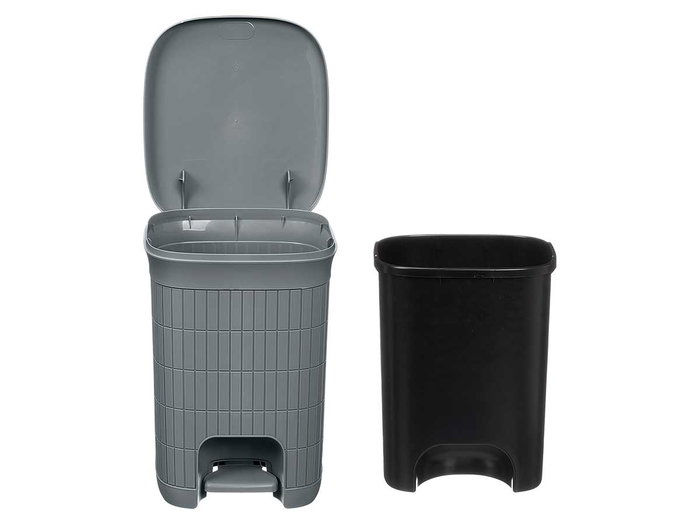 Stefanplast Papelera Domus Gr 20L Gris Azulado con Apertura de Pedal y Cubo Extraíble, 27 x 38 x 31 cm (Set de 6)