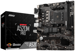 MSI Placa Base A520M PRO AMD A520 Socket AM4 Micro ATX DDR4 para AMD Ryzen 3000 Series