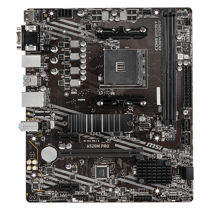 MSI Placa Base A520M Pro, Socket AM4, mATX, DDR4, para PC