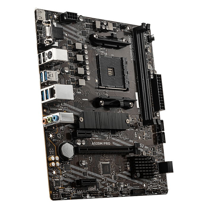 MSI Placa Base A520M Pro, Socket AM4, mATX, DDR4, para PC