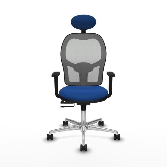PIQUERAS Y CRESPO Silla de oficina Jorquera con mecanismo Sincro/Traslack Azul y Gris