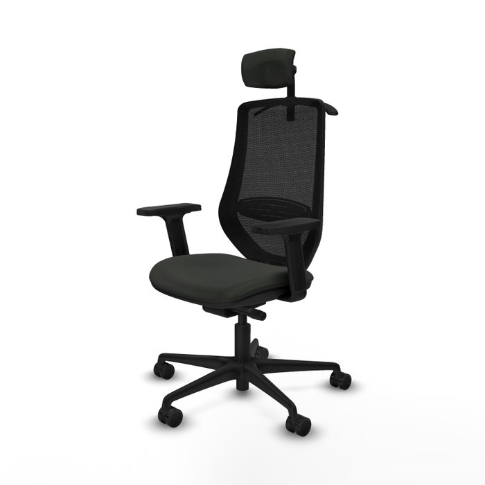 PIQUERAS Y CRESPO Silla Mardos con Mecanismo Sincro/Traslack, Brazos 2D y Cabecero 2D, Negro