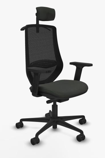 PIQUERAS Y CRESPO Silla Mardos con Mecanismo Sincro/Traslack, Brazos 2D y Cabecero 2D, Negro