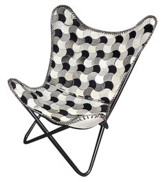 DKD Home Decor Sillón Colonial Marrón Blanco Piel Hierro 70x70x90 cm