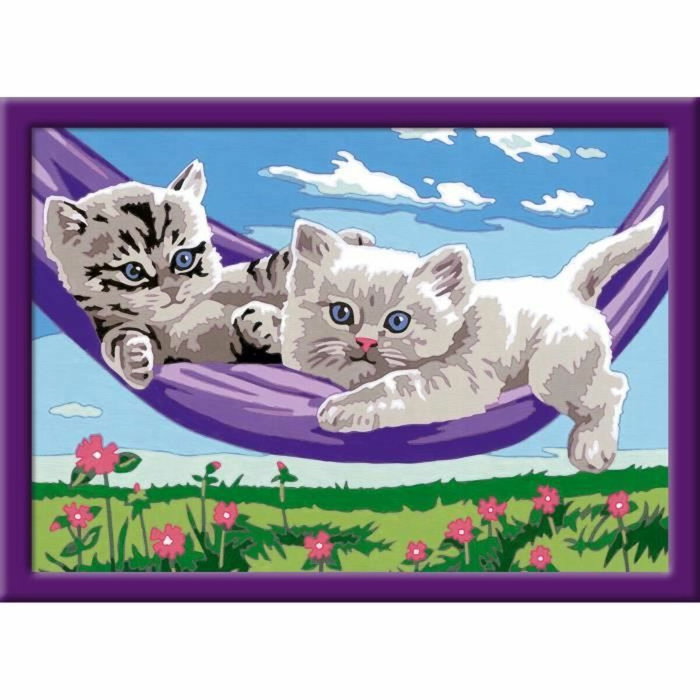 Ravensburger CreArt Kids Kit de pintura por números Gatitos en la hamaca (18 x 24 cm) inevitable Ravensburger CreArt Kids Kit de pintura por números Gatitos en la hamaca (18 x 24 cm) inevitable