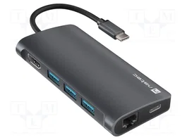 NATEC NMP-2162 Fowler 2 V2 Hub USB-C Gris