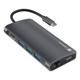 NATEC NMP-2162 Base para portátil y replicador de puertos 8 en 1 USB-C Gris