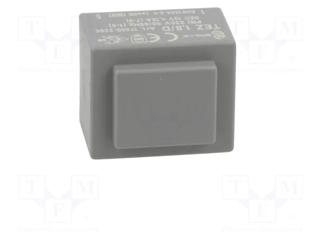 BREVE TUFVASSONS TEZ Transformador cerrado de 1,8VA 230V AC a 12V 150mA para PCB BREVE TUFVASSONS TEZ Transformador cerrado de 1,8VA 230V AC a 12V 150mA para PCB
