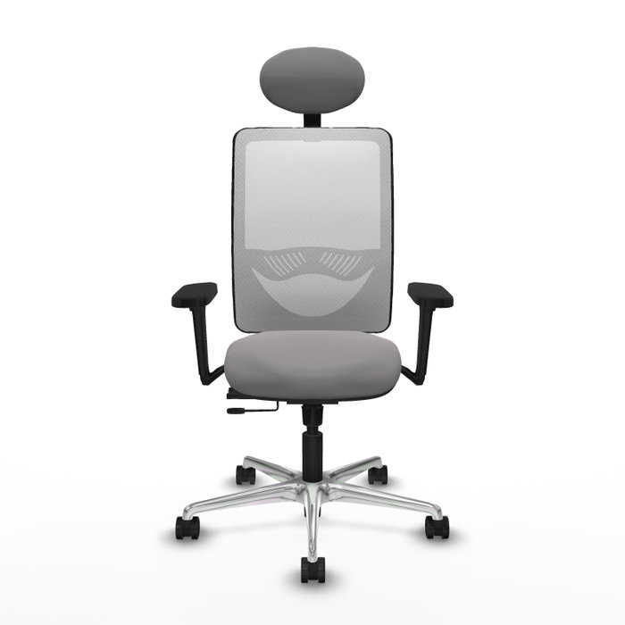 PIQUERAS Y CRESPO Silla de oficina Zulema con mecanismo Sincro/Traslack Gris y Blanco