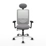 PIQUERAS Y CRESPO Silla de oficina Zulema con mecanismo Sincro/Traslack Gris y Blanco