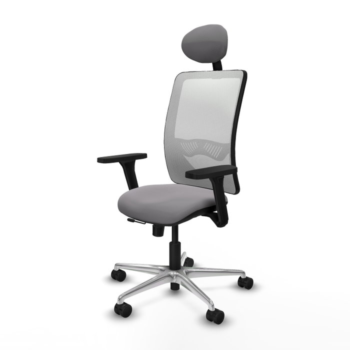 PIQUERAS Y CRESPO Silla de oficina Zulema con mecanismo Sincro/Traslack Gris y Blanco