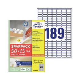 AVERY Zweckform Etiquetas de 25,4 x 10,0 mm, blanco