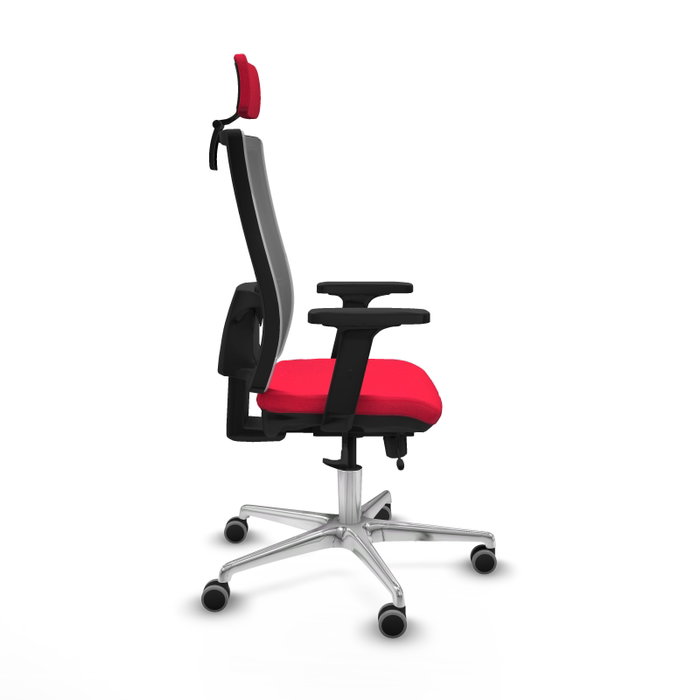 PIQUERAS Y CRESPO Silla de oficina Horna con mecanismo Sincro/Traslack, Rojo y Gris