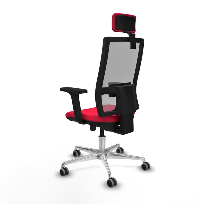 PIQUERAS Y CRESPO Silla de oficina Horna con mecanismo Sincro/Traslack, Rojo y Gris