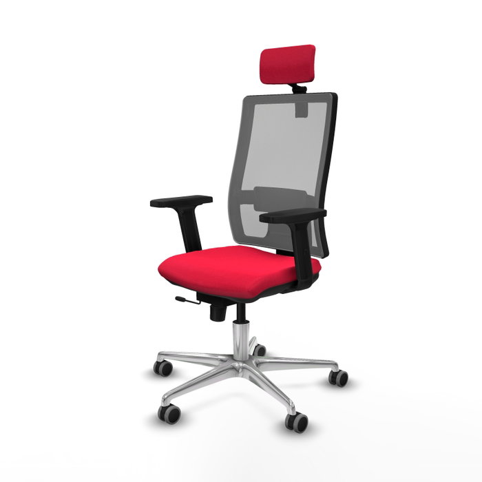 PIQUERAS Y CRESPO Silla de oficina Horna con mecanismo Sincro/Traslack, Rojo y Gris