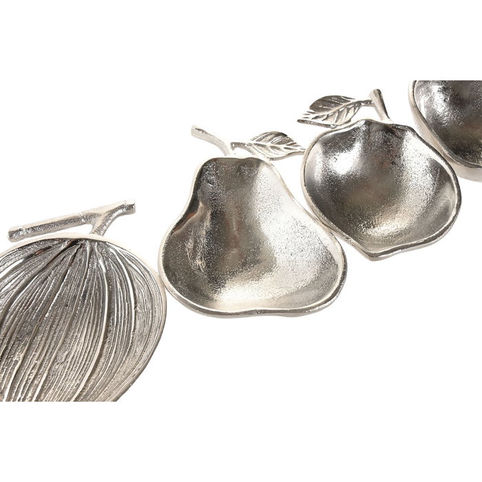 DKD Home Decor Bandeja de Aluminio Plateada para Fruta