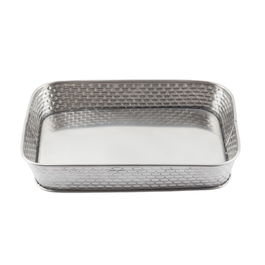 TABLECRAFT - GPSS90/6 - Pack de 6 unidades - Bandeja rectangular. Textura de ladrillos 1,5 L - 25 x 17 x 4,5 cm - Acero inoxidable