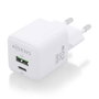 Aisens Cargador GaN 20W Blanco con USB-C PD3.0 y USB-A QC3.0