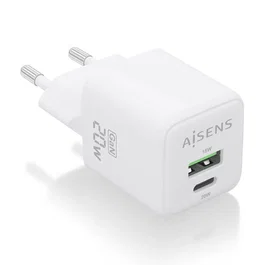 AISENS Cargador GaN 20W 1xUSB-C PD3.0 QC4.0 1xUSB-A QC3.0 Blanco