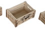 DKD Home Decor Set de 5 Cajas Decorativas Shabby Mapamundi Marrón Negro Madera Paulownia 28 x 14.5 x 39 cm
