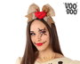 Diadema Muñeco Vudú Marrón con Lazo y Corazón Rojo para Disfraces de Halloween o Carnaval