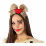 Atosa Diadema para Disfraz de Muñeca Vudú o Bruja con Lazo y Corazón Rojo