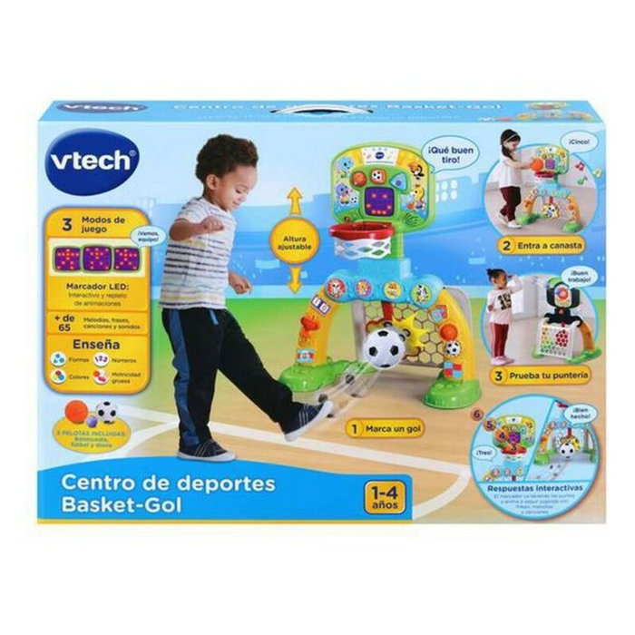 V-TECH Centro de Deportes Basket-Gol 3 en 1 con Luces y Sonidos