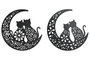 DKD Home Decor Decoración de Pared de Metal Gatos Luna Surtido de 2