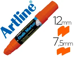 Artline Rotulador Pizarra Negra/Verde EPW-12, Punta Rectangular 12 mm, Color Naranja