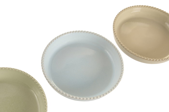 DKD Home Decor Plato Moderno Jiahua 26 Verde Azul 24x24x5 cm (12 Unidades)