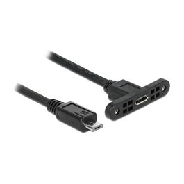 DeLOCK Cable USB 2.0 Micro-B Macho a Hembra para Instalación, 1 m