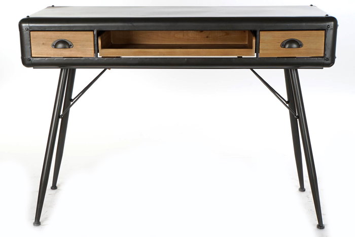 Escritorio Loft DKD Home Decor Natural Gris Claro 52 x 84 x 118 cm