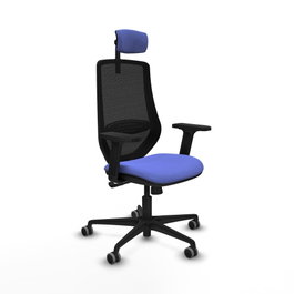 PIQUERAS Y CRESPO Silla de oficina Mardos con mecanismo Sincro, Azul claro y Negro