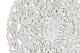 DKD Home Decor Mandala Blanco MDF 2 x 40 x 40 cm (4 Unidades) Decoración de Pared