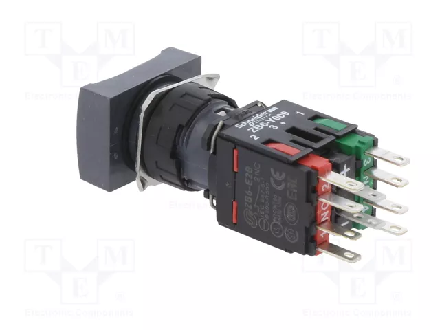 SCHNEIDER ELECTRIC Interruptor de presión Harmony XB6 16mm rojo con LED