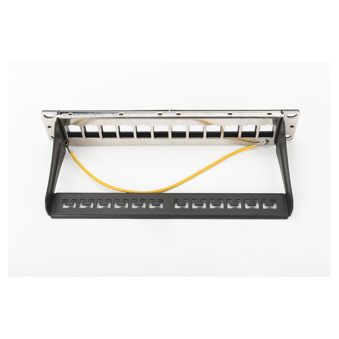 Digitus Patchpanel 1HE 12-Port Modular, 12 Puertos, Montaje en Bastidor, 1U, Negro