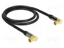DeLOCK 88781 Cable coaxial RG-6/U con conectores IEC angulados, 1 m, Negro