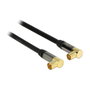 DeLOCK 88781 Cable coaxial RG-6/U con conectores IEC angulados, 1 m, Negro