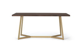 GINER Y COLOMER Mesa de Comedor de Madera de Mango con Patas Doradas 170x90 cm