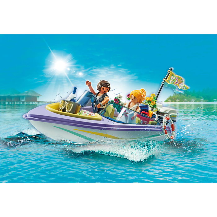 PLAYMOBIL 71366 Lancha Luna de Miel City Life, Barco para Pareja de Recién Casados, Juguete para Niños +4 Años