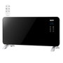 Edm Convector Placa de Cristal 2000 W Negro con Termostato y Programador IP24
