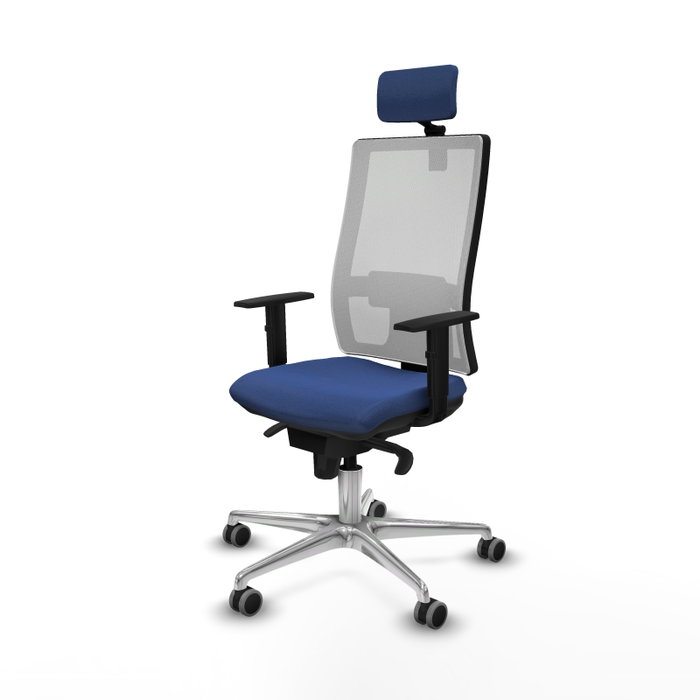 PIQUERAS Y CRESPO Silla de oficina Horna con mecanismo Sincro, Azul marino y Blanco PIQUERAS Y CRESPO Silla de oficina Horna con mecanismo Sincro, Azul marino y Blanco